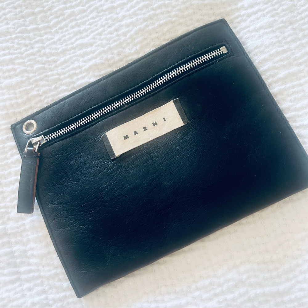 Marni Black Leather Pouch